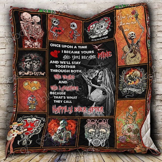 Skull Couple We’ll Stay Together Quilt Blanket Great Customized Gifts For Birthday Christmas Thanksgiving Skull Lover