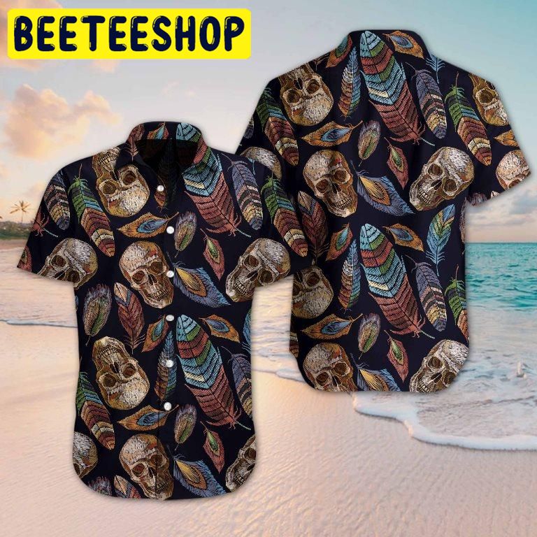 Skull Feather Hawaiian Shirt