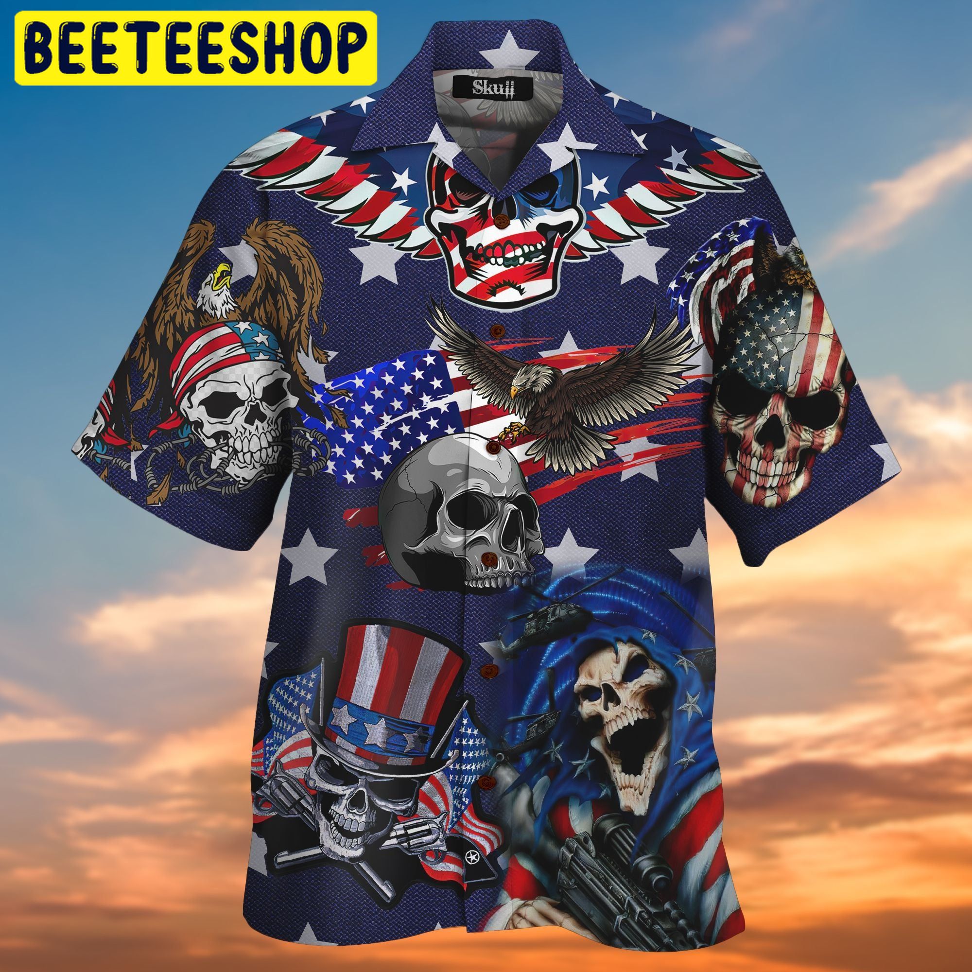 Skull Flag 3D All Over Printed Trending Hawaiian Shirt - Beeteeshop