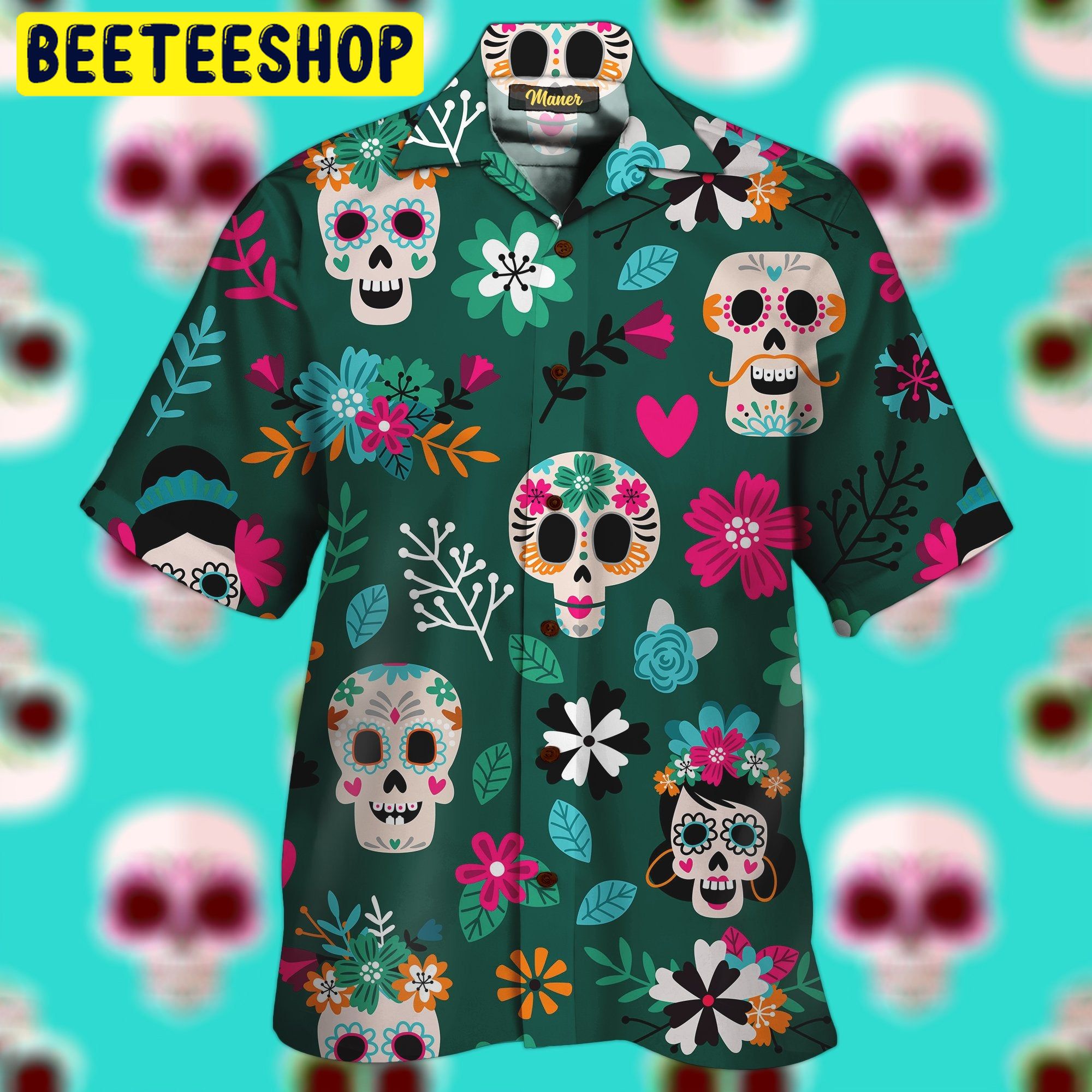 Skull Flower All Over Printed Trending Hawaiian Shirt