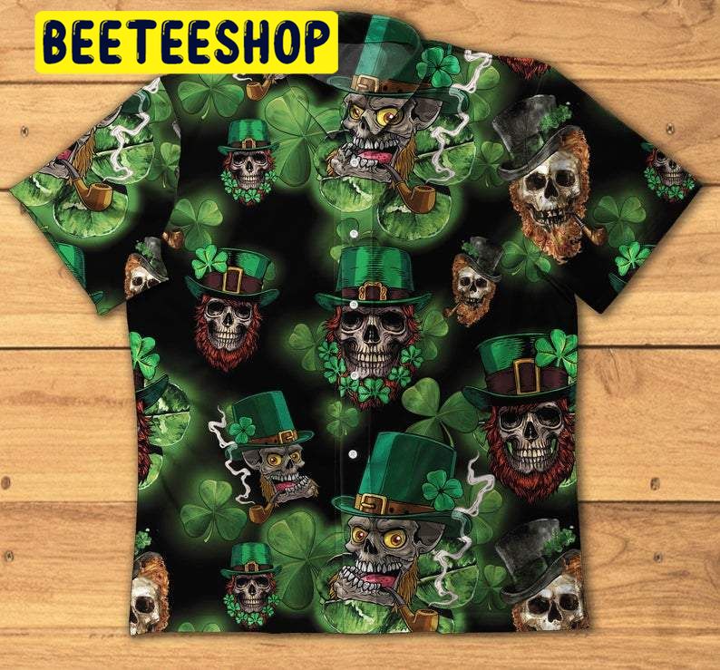 Skull Leprechaun Irish Happy St. Patrick’s Day Hawaiian Shirt