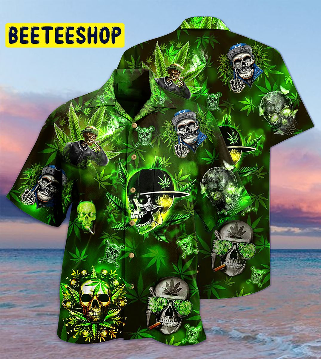 Skull Let’s Get High Trending Hawaiian Shirt