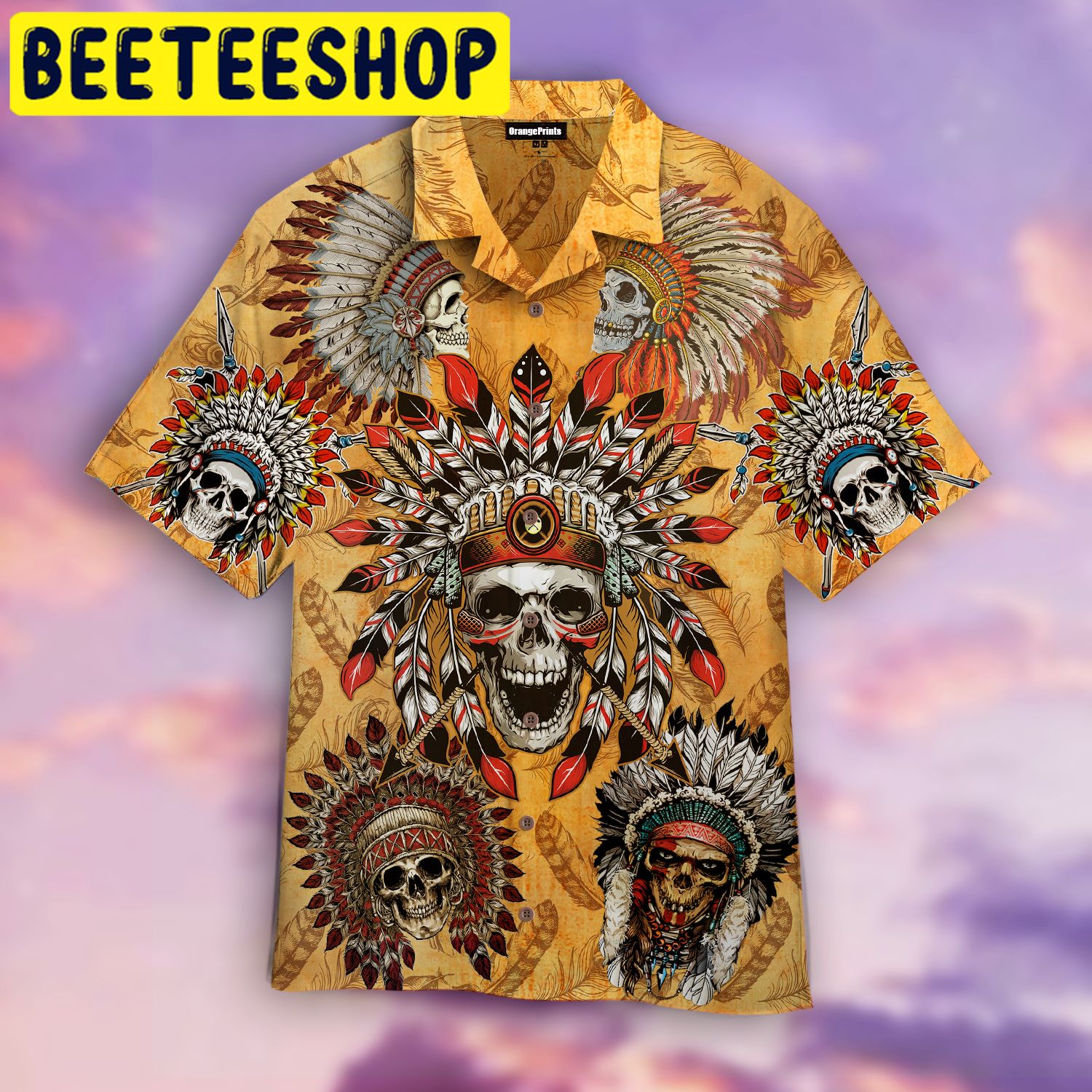 Skull Native American Hawaiian Shirt