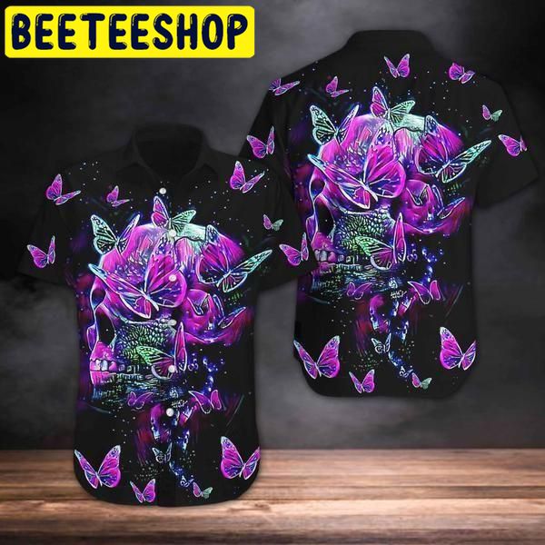 Skull Purple Hawaiian Shirt