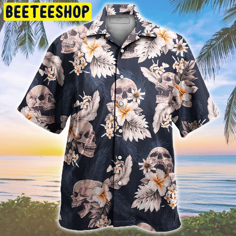 Skull Tropical Plan Pattern Trending Hawaiian Shirt