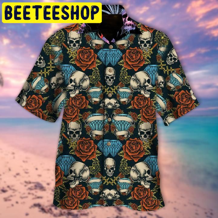 Skulls and Precious Diamonds Hawaiian Shirt