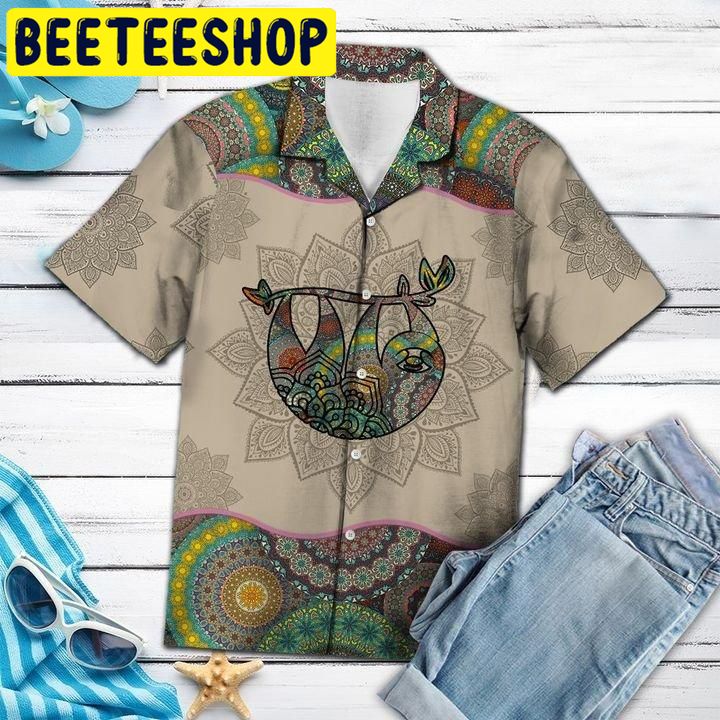 Sloth Mandala Hawaiian Shirt