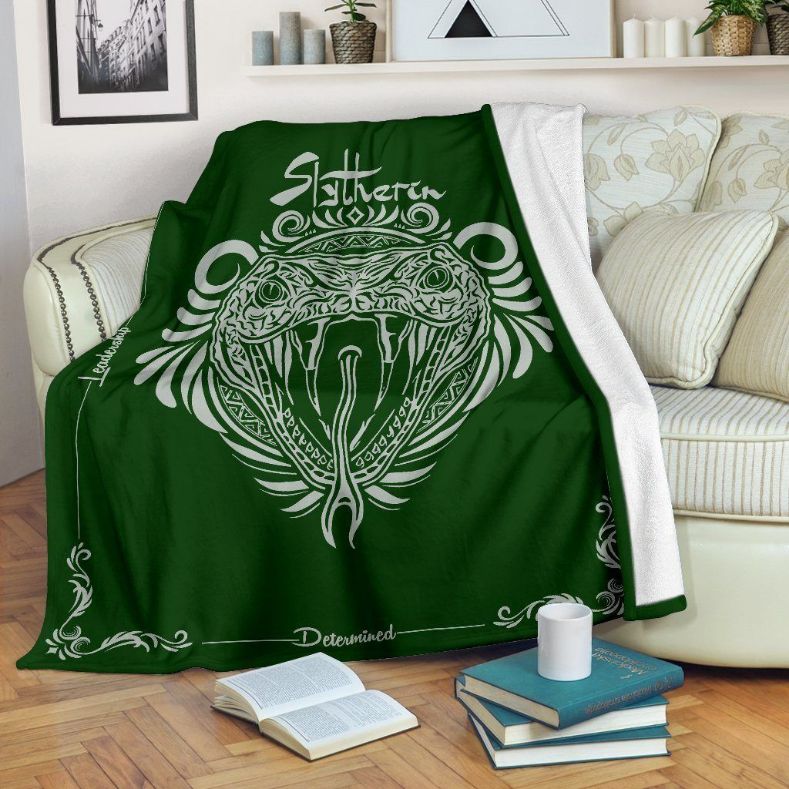 Slytherin Badge Harry Potter Fleece Blanket Throw Blanket