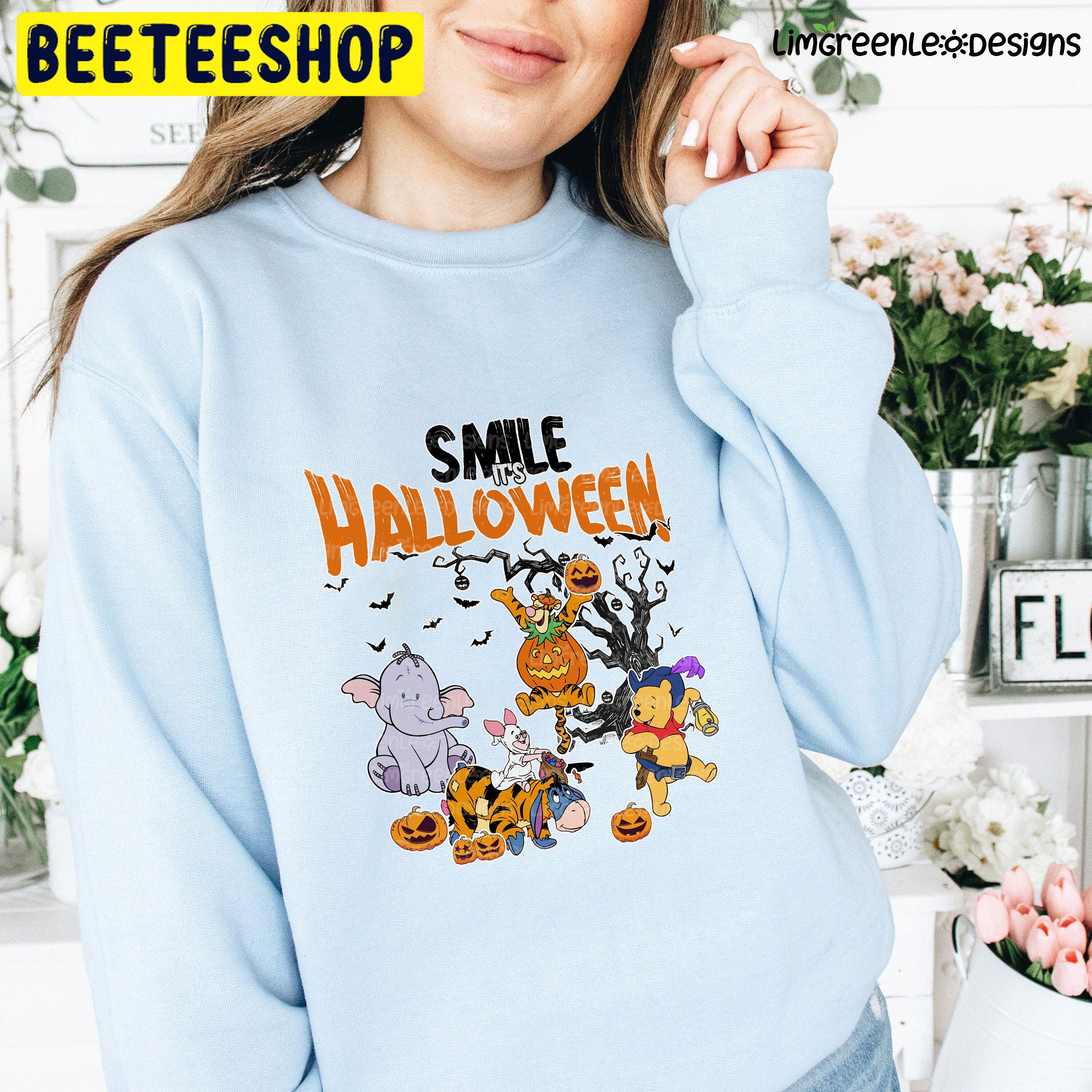 Smile It’s Halloween Pooh And Friends Trending Unisex Shirt