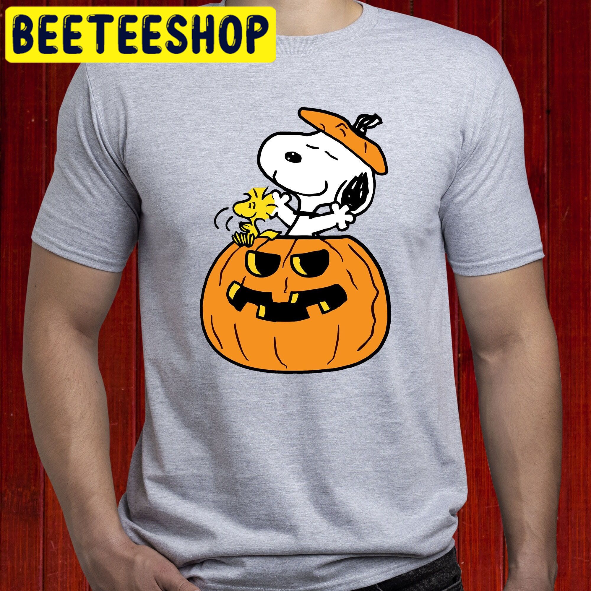 Snoopy And Woodstock Halloween Peanuts Trick Or Treat Trending Unisex Shirt