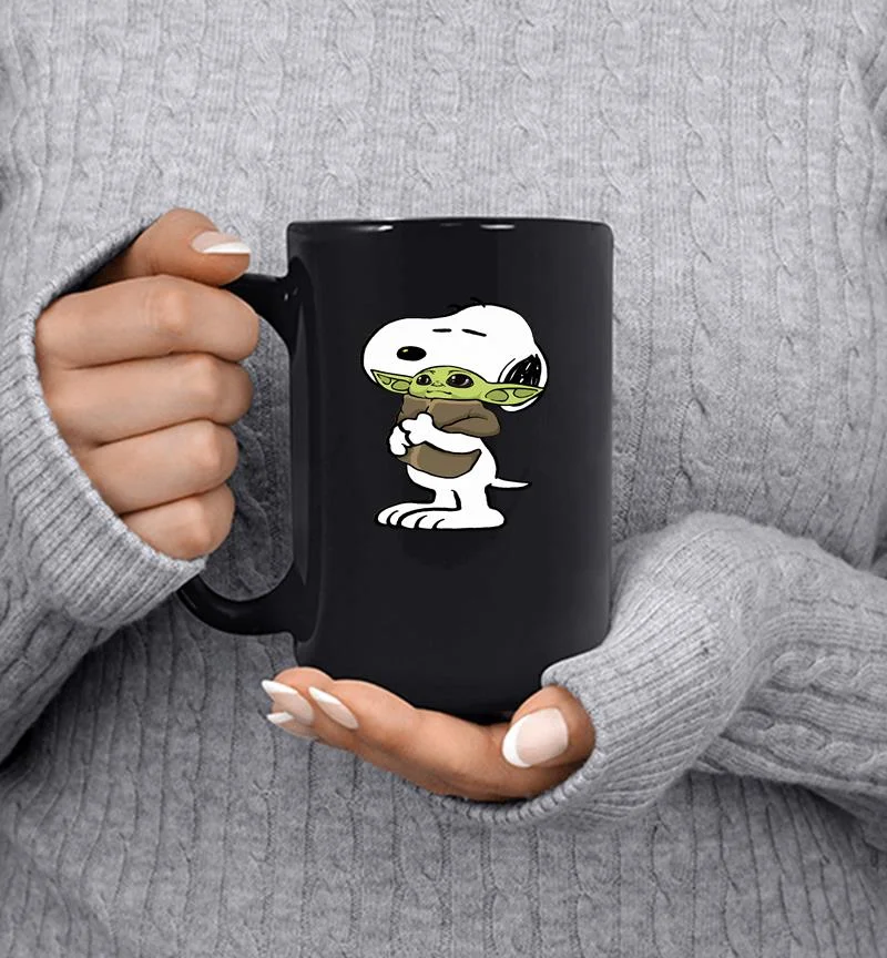 Snoopy Hugs Yoda Baby Mug