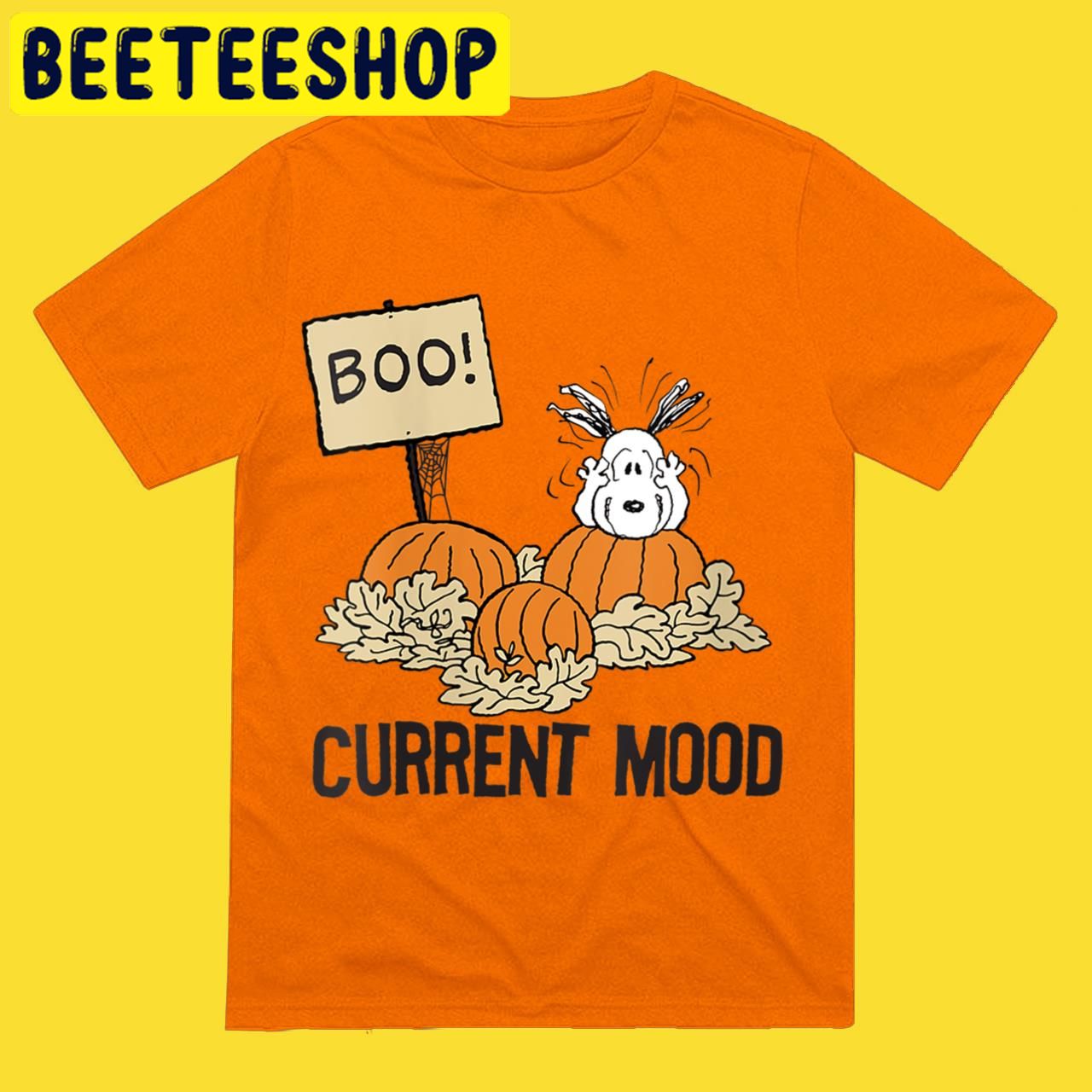 Snoopy Womens Peanuts Snoopy Current Mood Halloween Trending Unisex T-Shirt