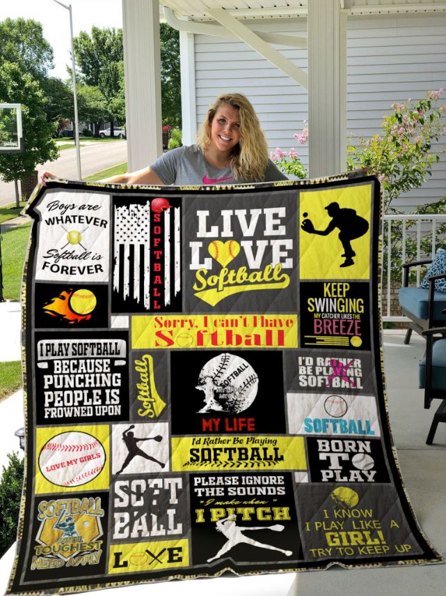 Softball Customize Quilt Blanket