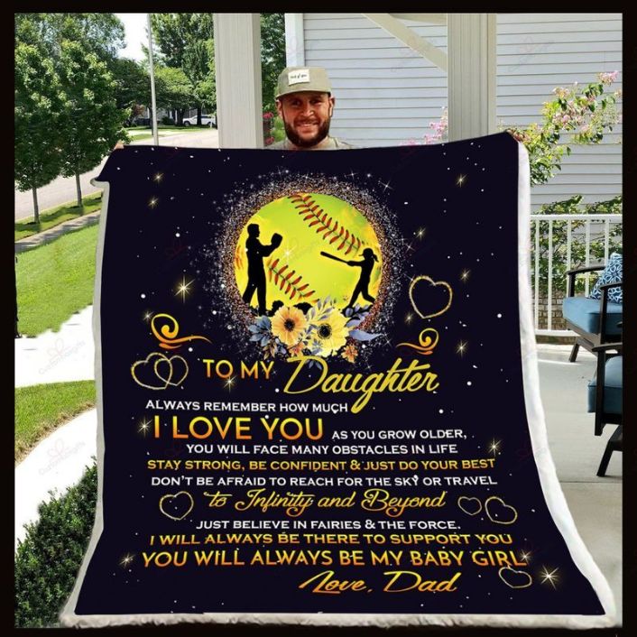 Softball To My Daughter Always Remember How Much I Love You You Will Always Be My Baby Girl Comfy Sofa Throw Blanket