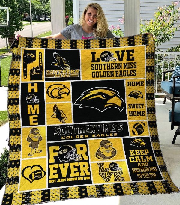 Southern Miss Golden Eagles Quilt Blanket