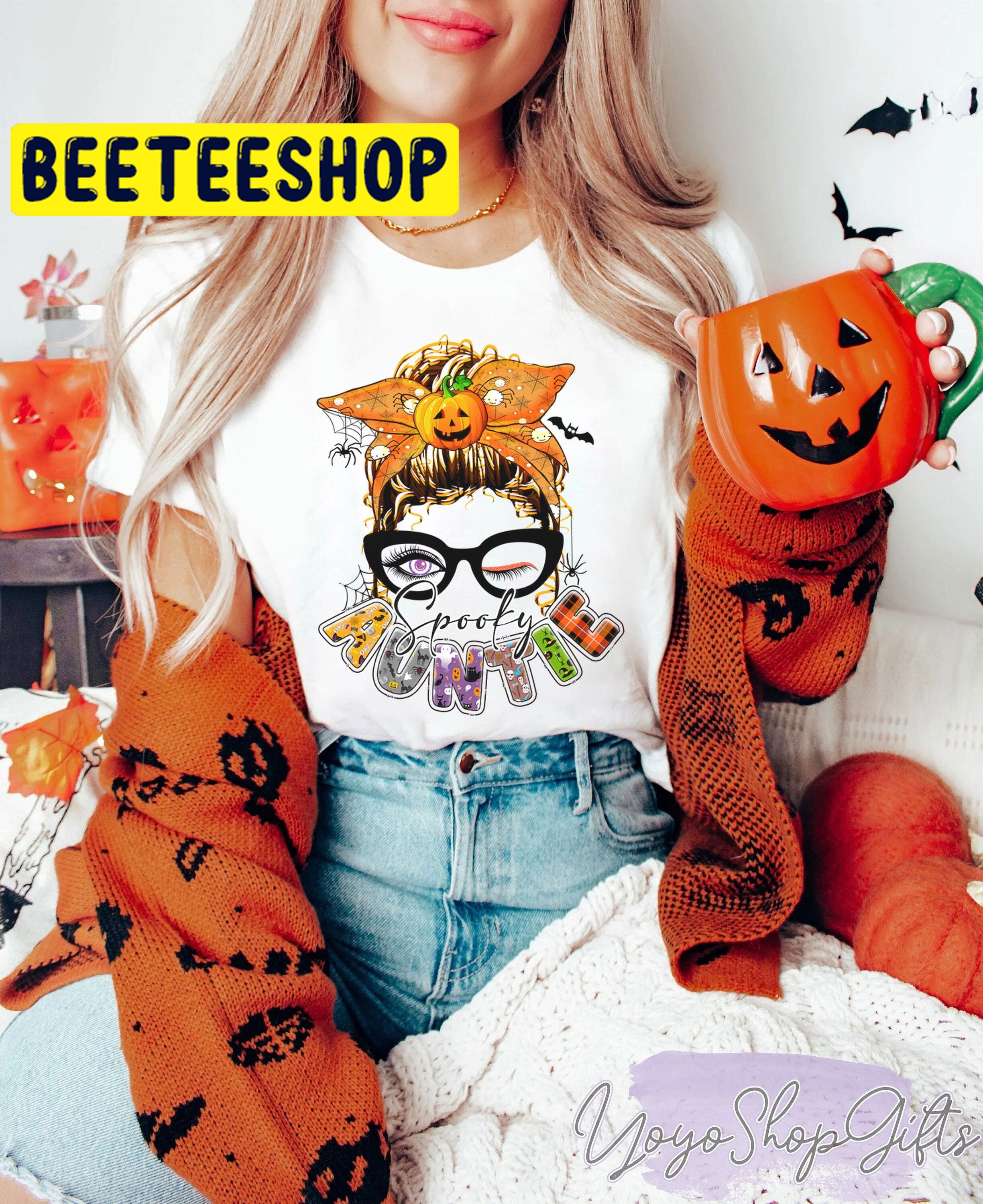 Spooky Auntie Girl Halloween Trending Unisex Shirt