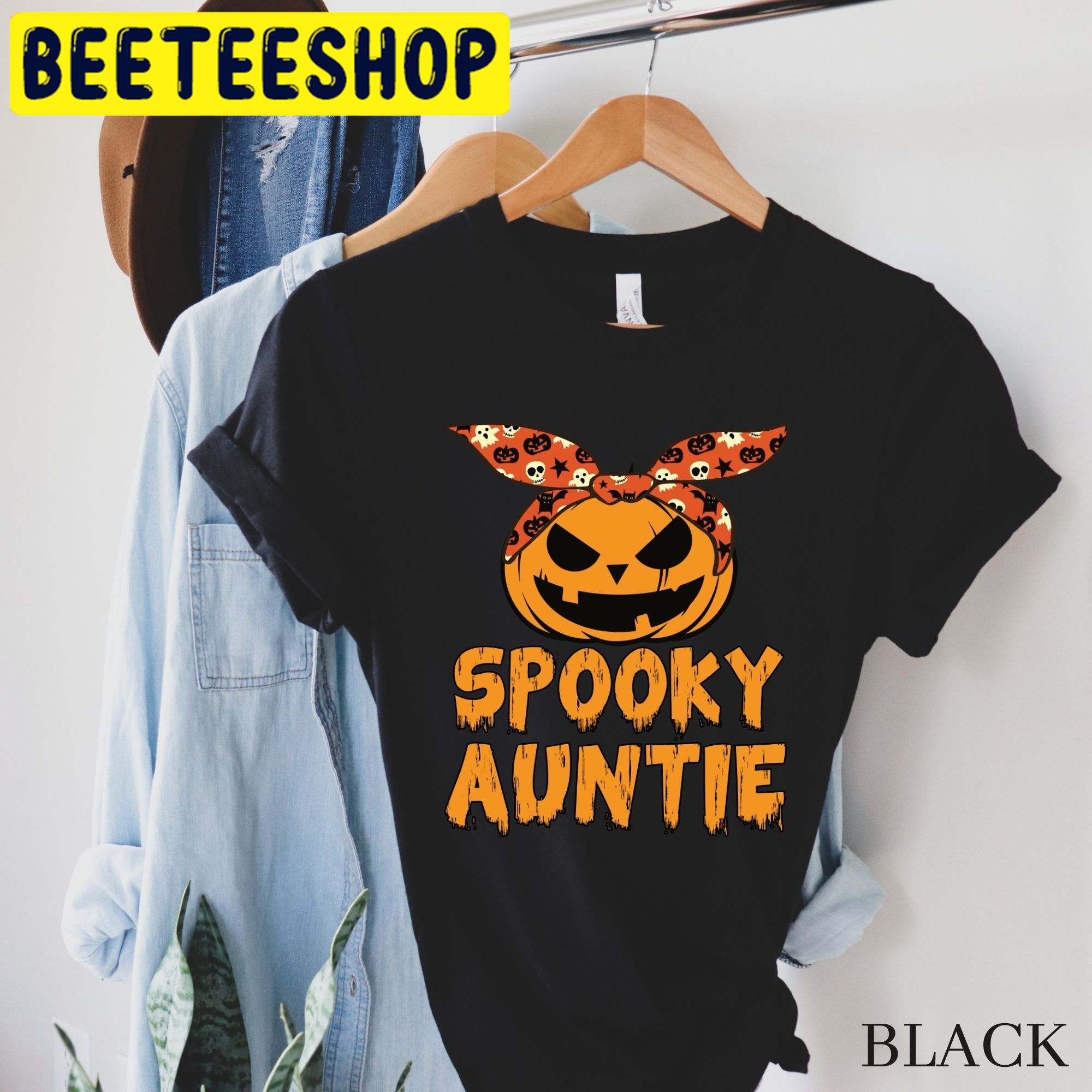 Spooky Auntie Pumpkin Halloween Trending Unisex Shirt