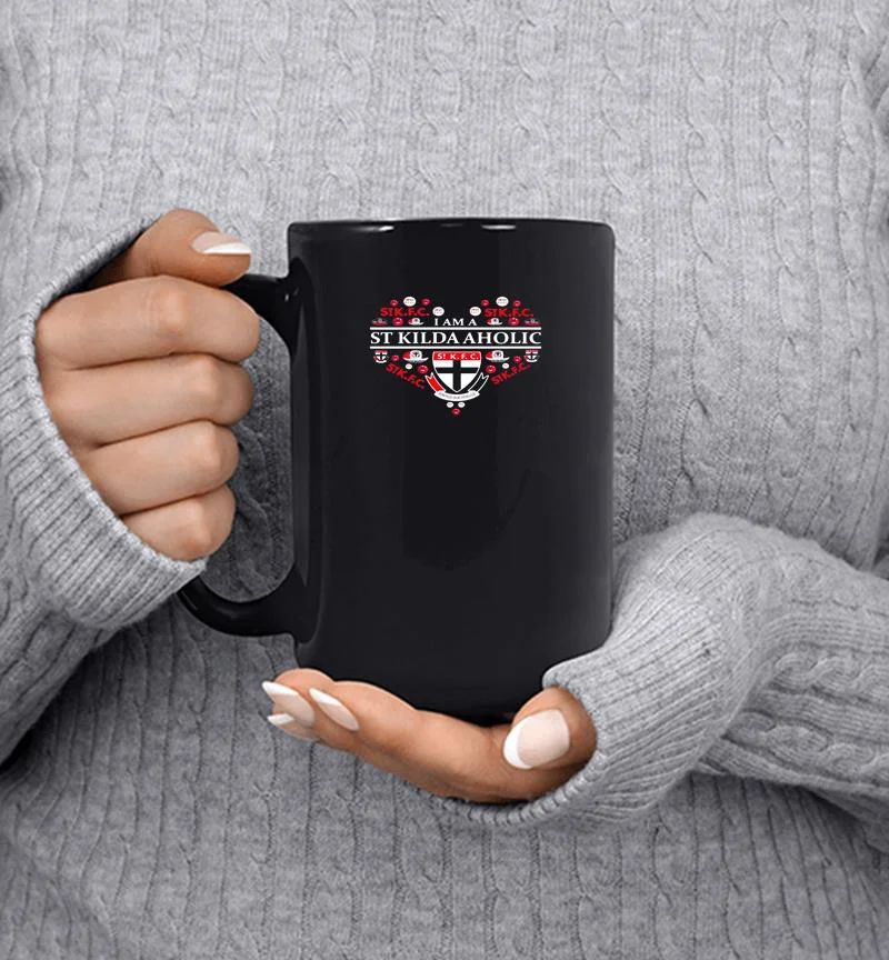 St Kilda Football Club ST Kilda Aholic Heart Mug