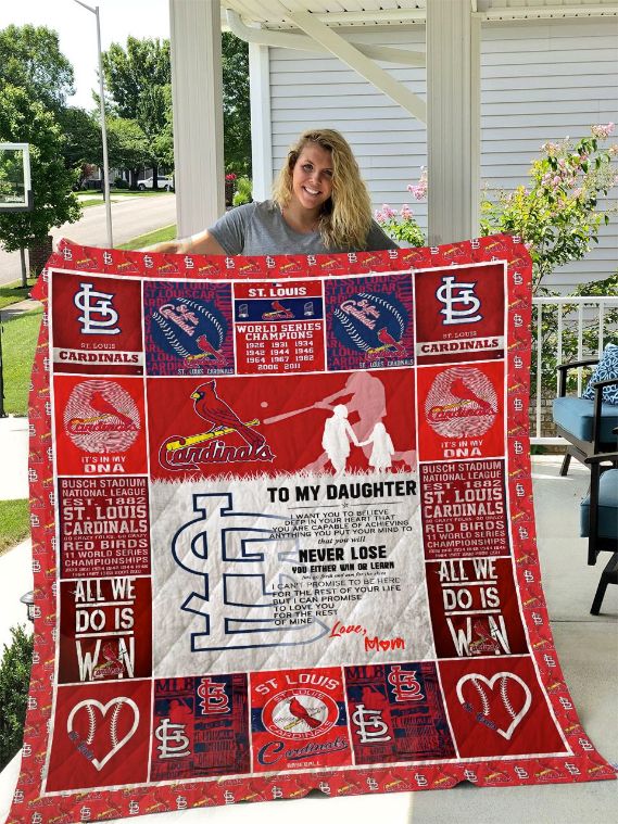 St. Louis Cardinals – To My Daught – Love Mom Quilt Blanket