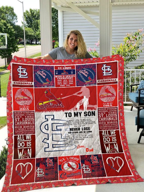 St. Louis Cardinals – To My Son – Love Dad Quilt Blanket