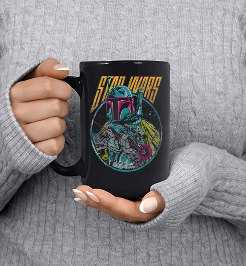 Star Wars Boba Fett Neon Blaster Vintage Graphic Mug