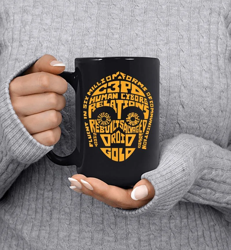 Star Wars C3po Human Cyborg Word Relations Mug