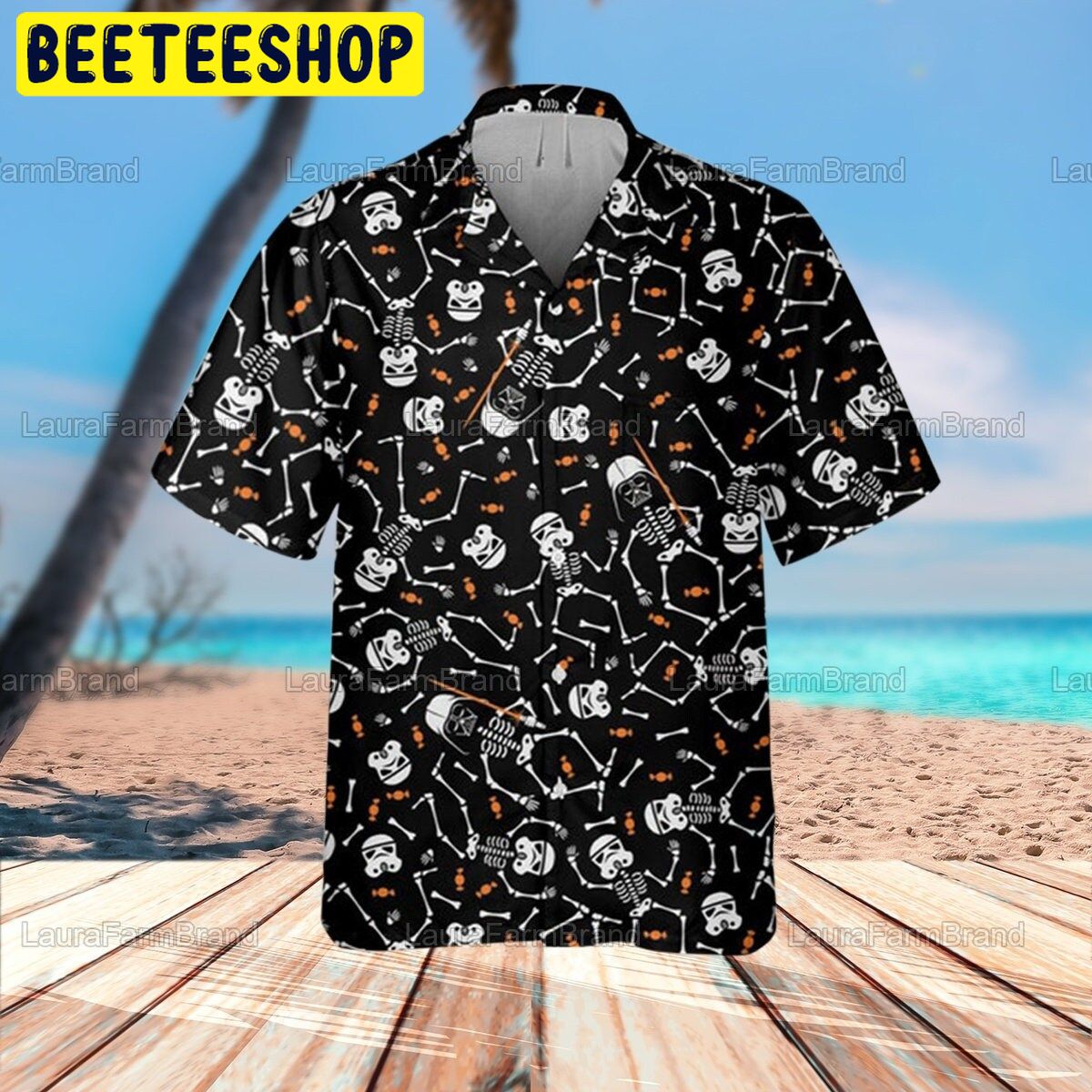 Star Wars Darth Vader Stormtrooper Skeleton Trending Hawaiian Shirt