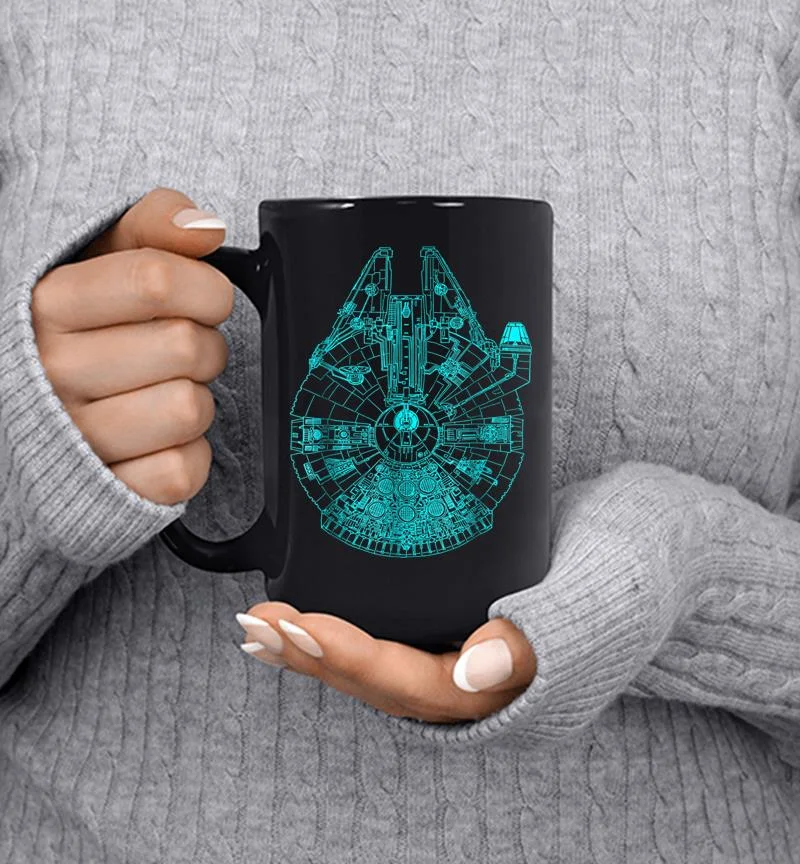 Star Wars Millennium Falcon Teal Details Graphic Mug