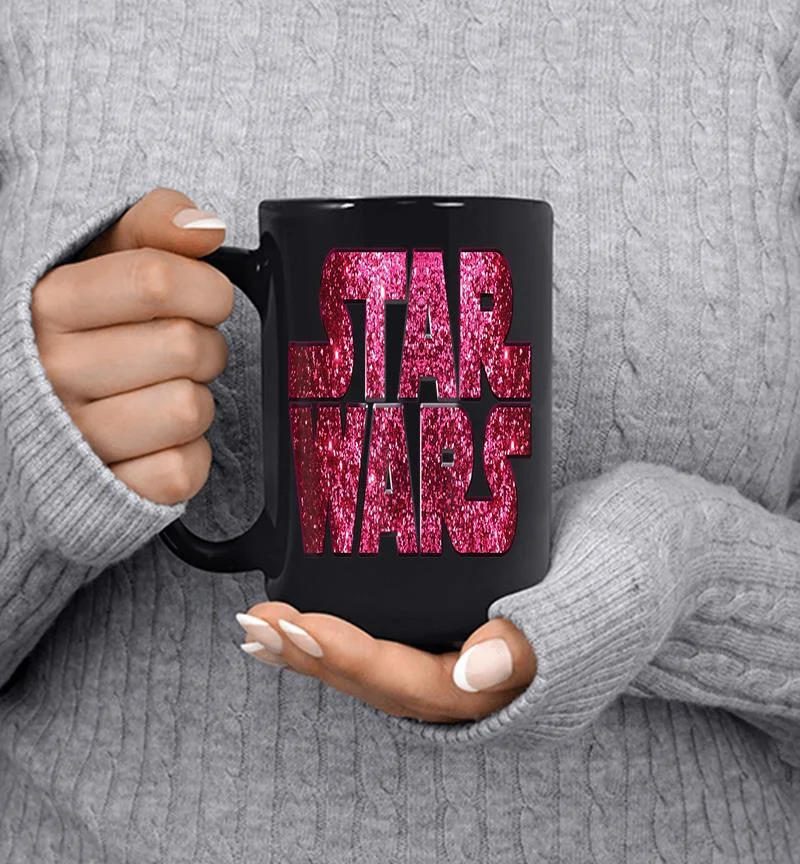 Star Wars Pink Logo Faux-glitter Print Mug