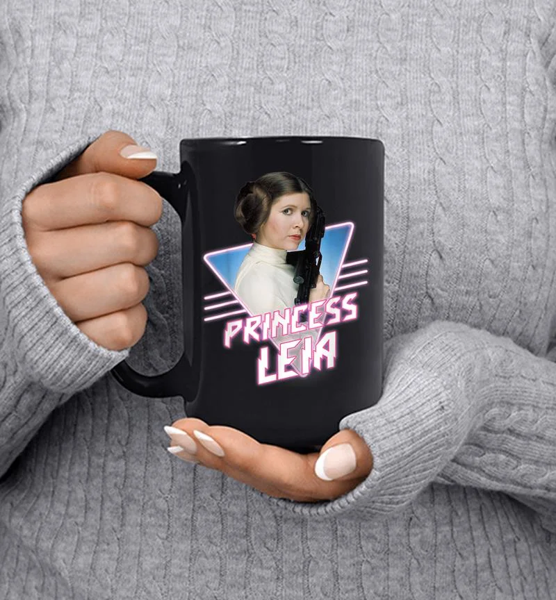 Star Wars Princess Leia Retro 80s Grid Badge Graphic Mug