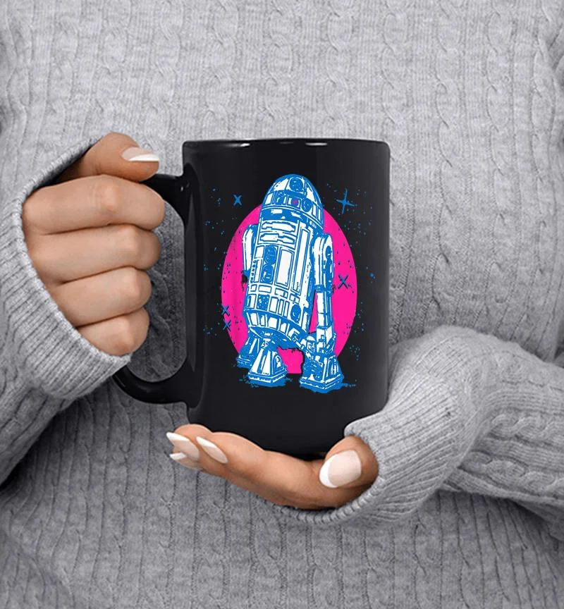 Star Wars R2-d2 Vintage Neon Retro Sparkly Badge Mug