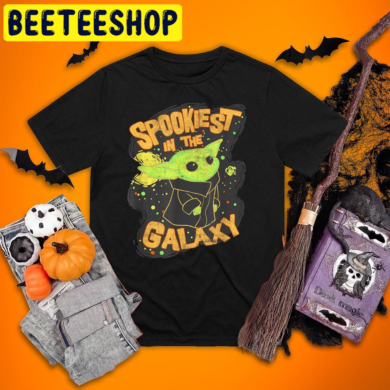 Star Wars The Mandalorian Grogu Spookiest Galaxy Halloween Trending Unisex T-Shirt