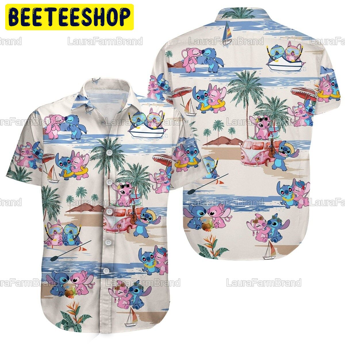 Stitch And Angel Tropical Trending Hawaiian Shirt