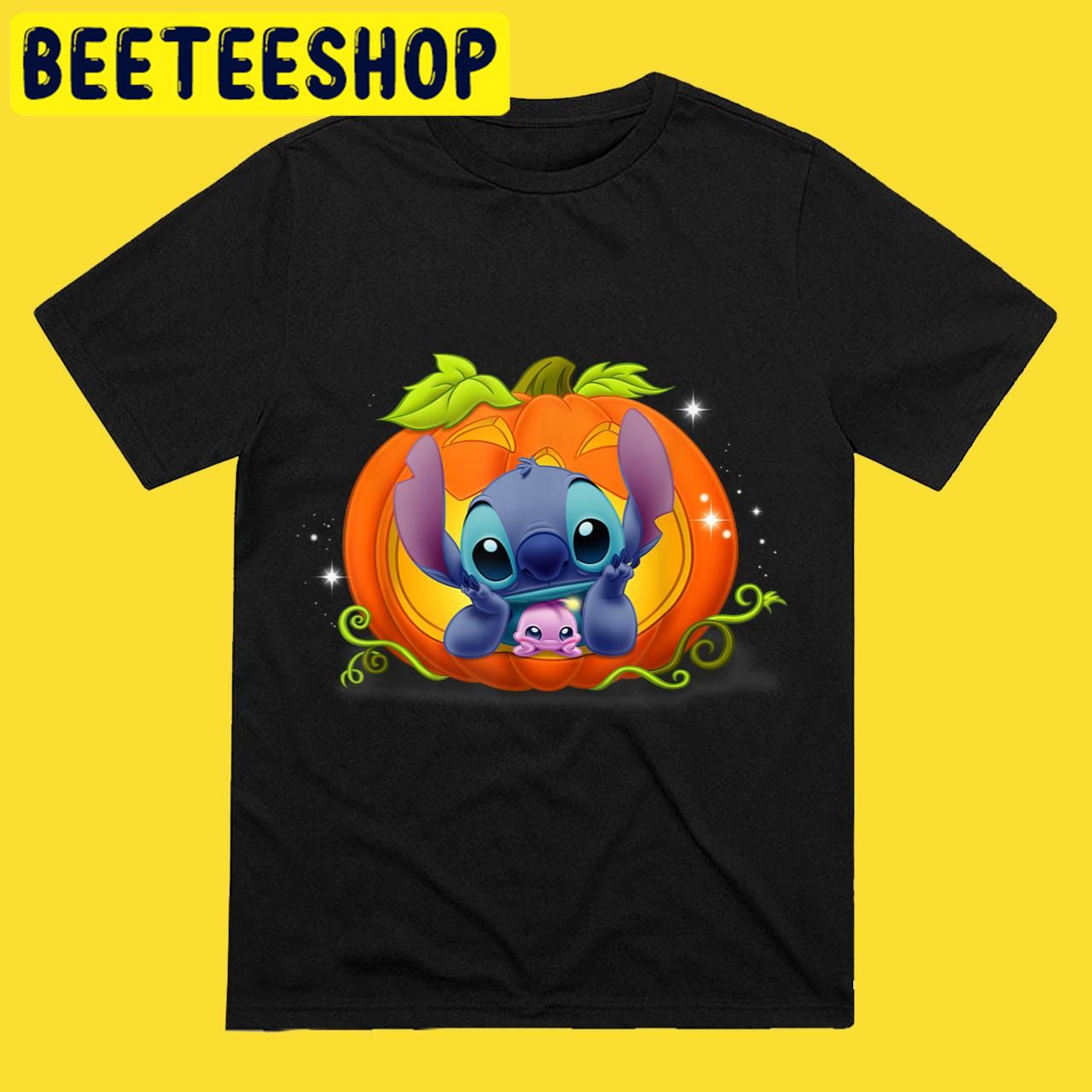 Stitch and Boogoo Pumpkin Halloween Trending Unisex T-Shirt