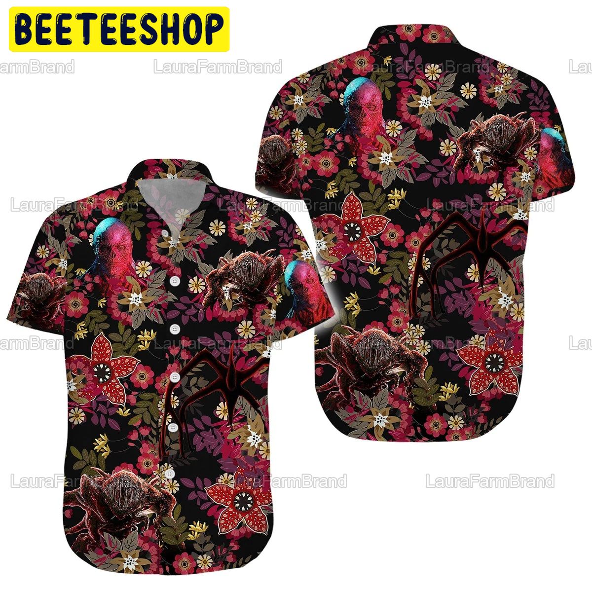 Stranger Things Floral Horror Summer Halloween Trending Hawaiian Shirt