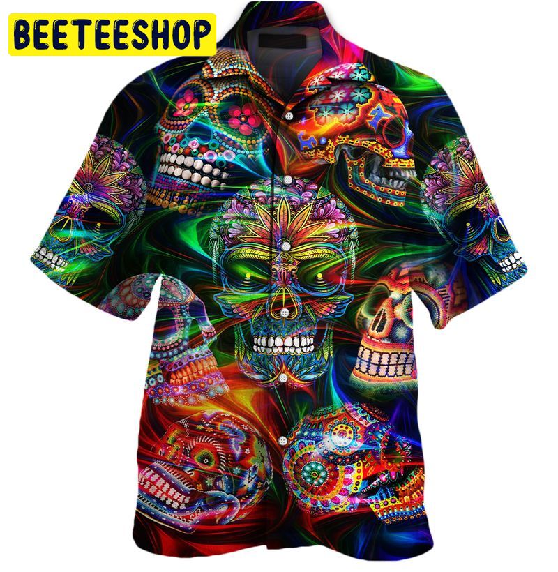 Sugar Skull Pattern All Over Trending Hawaiian Shirt