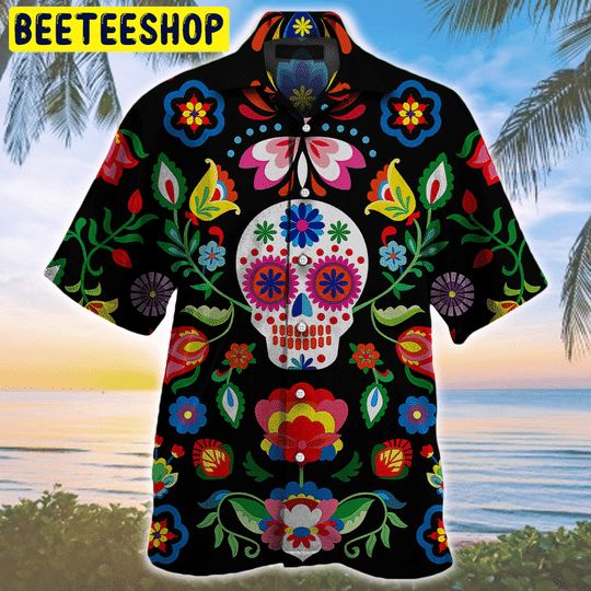 Sugar Skull Pattern Trending Hawaiian Shirt