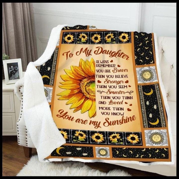 Sunflower To My Daughter You Are My Sunshine Comfy Sofa Throw Blanket