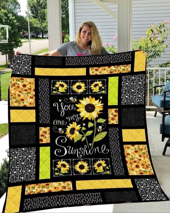 Sunflower – You Are My Sunshine  Quilt Blanket