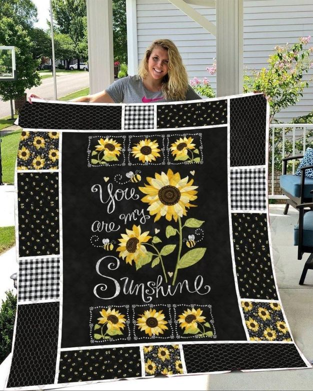 Sunflowers  You Are My Sunshine Quilt Blanket