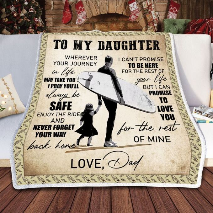 Surfing Dad To My Daughter Comfy Sofa Throw Blanket