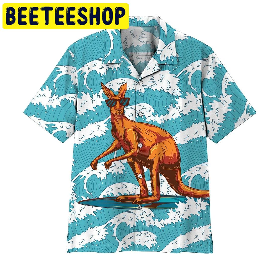 Surfing Kangaroo Hawaiian Shirt - Beeteeshop