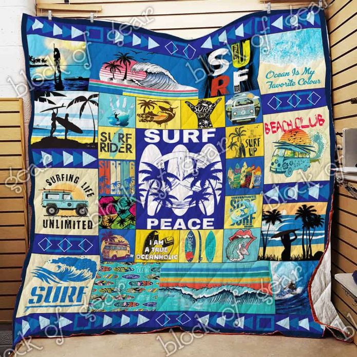 Surfing Ocean Is My Favorite Color Quilt Blanket Great Customized Gifts For Birthday Christmas Thanksgiving Surfing Lover