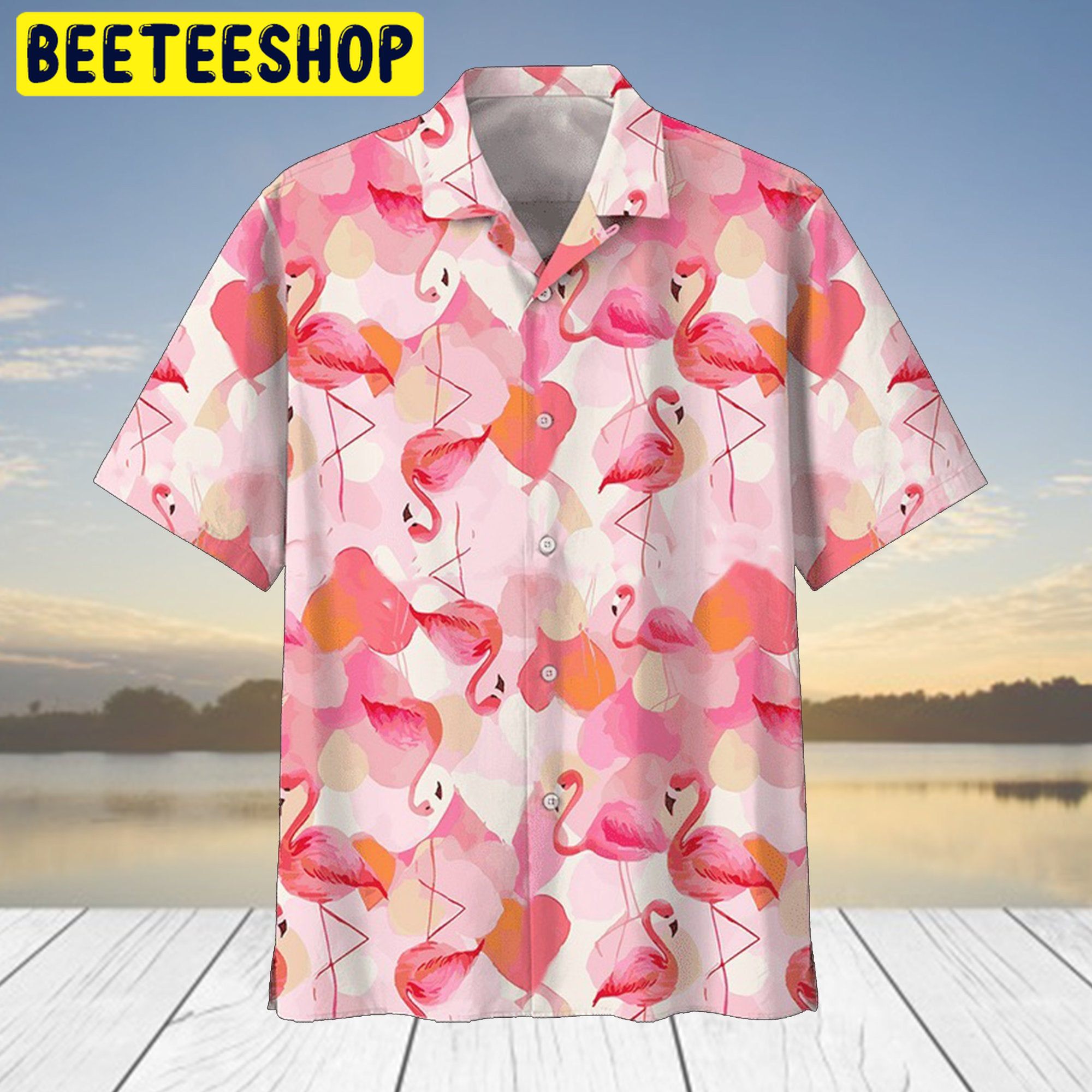 Sweat Pink Flamingo 3D All Over Printed Trending Hawaiian Shirt