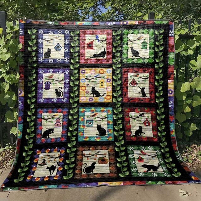 Sweet Moments Cat Quilt Blanket Great Customized Blanket Gifts For Birthday Christmas Thanksgiving