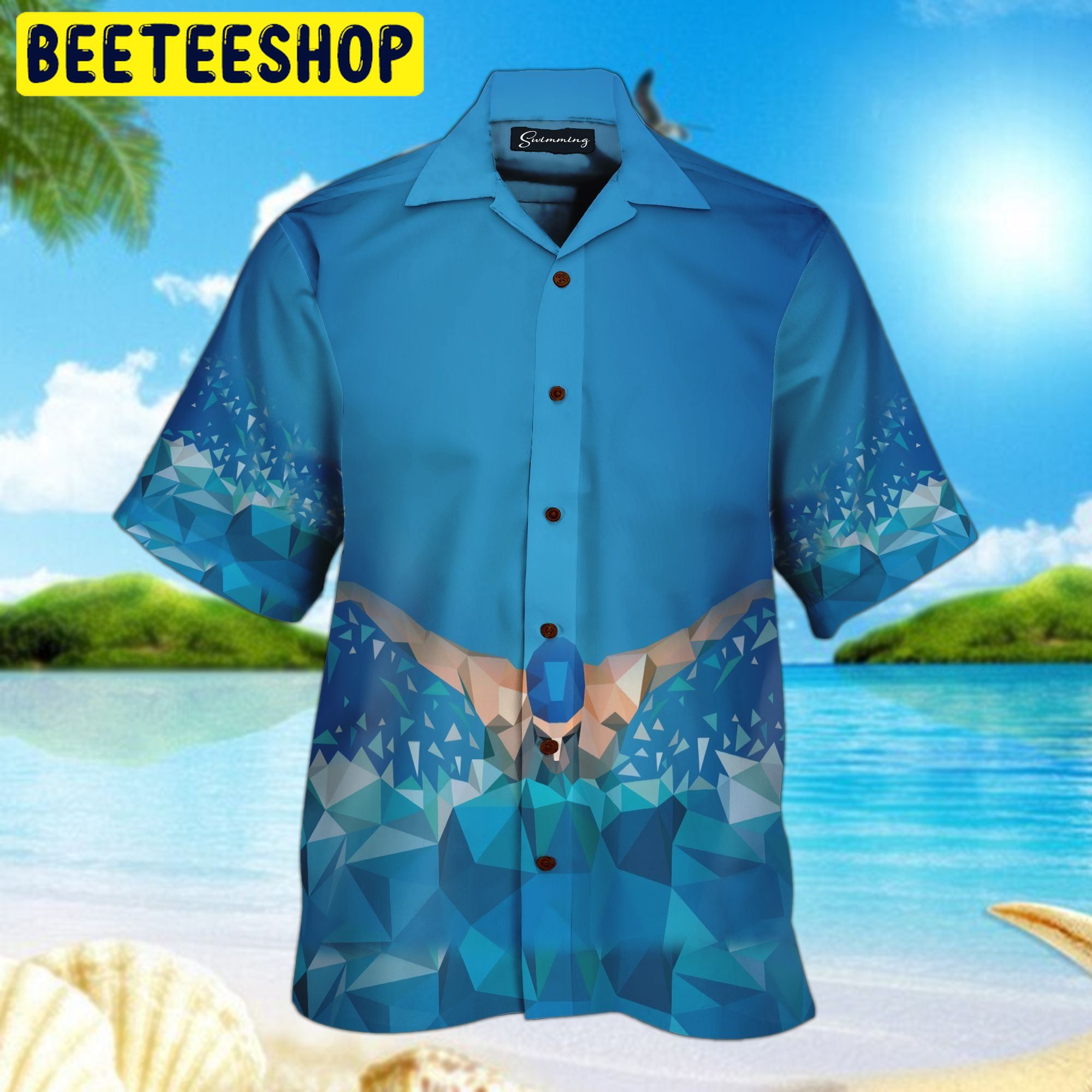 Swimming 3D All Over Printed Trending Hawaiian Shirt