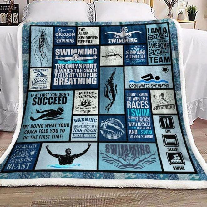 Swimming The Only Sport In Which The Coach Yells At You For Breathing Comfy Sofa Throw Blanket