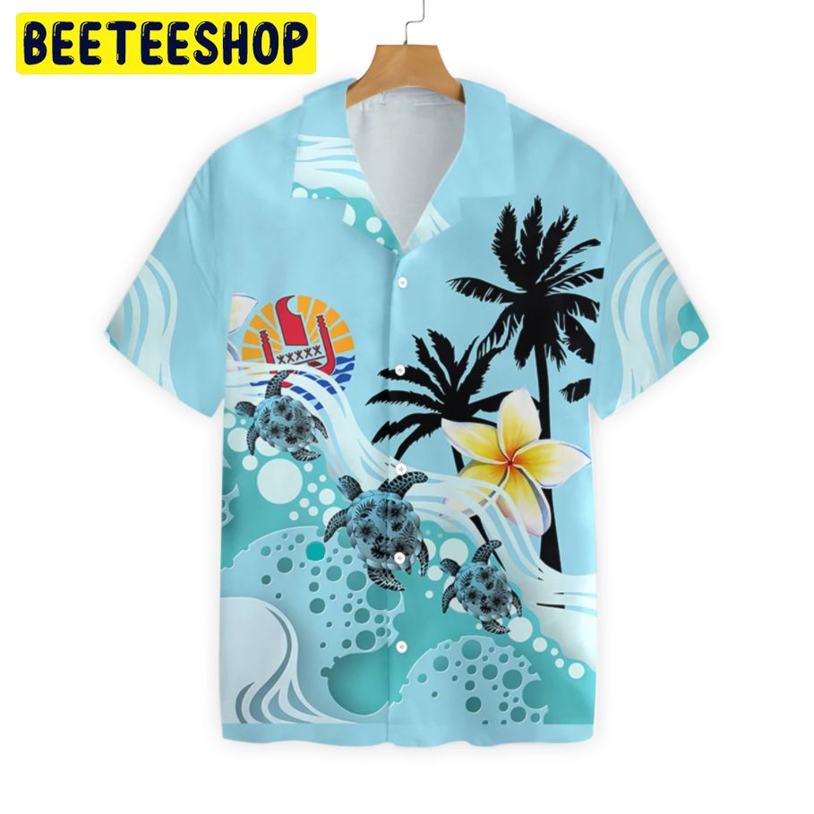 Tahiti Blue Turtle Hibiscus Trending Hawaiian Shirt