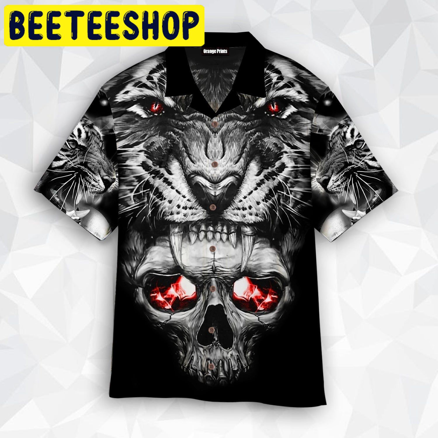 Tattoo Skull Tiger Hawaiian Shirt