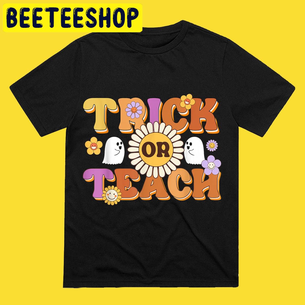 Teacher Retro Trick Or Teach Ghost Teacher Halloween Trending Unisex T-Shirt